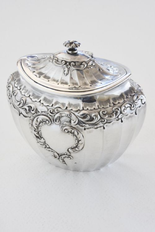 fig 2. Victorian Solid Silver Tea Caddy 1901