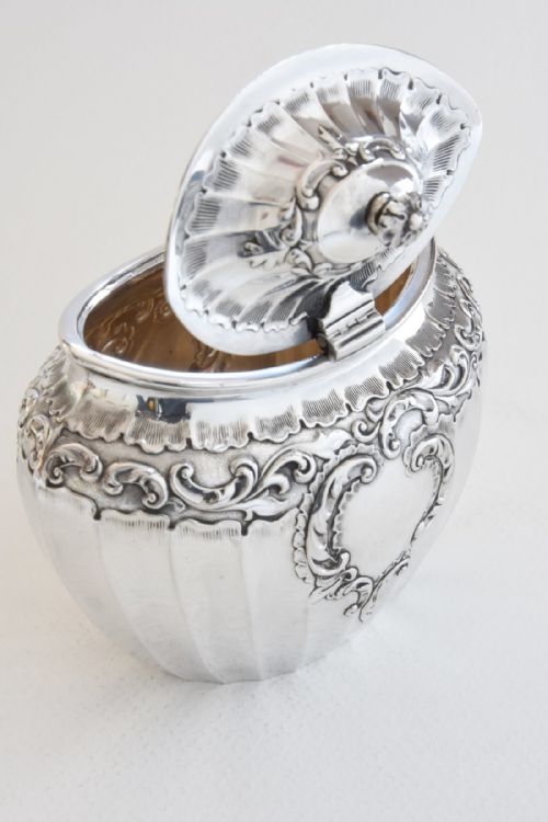 fig 3. Victorian Solid Silver Tea Caddy 1901