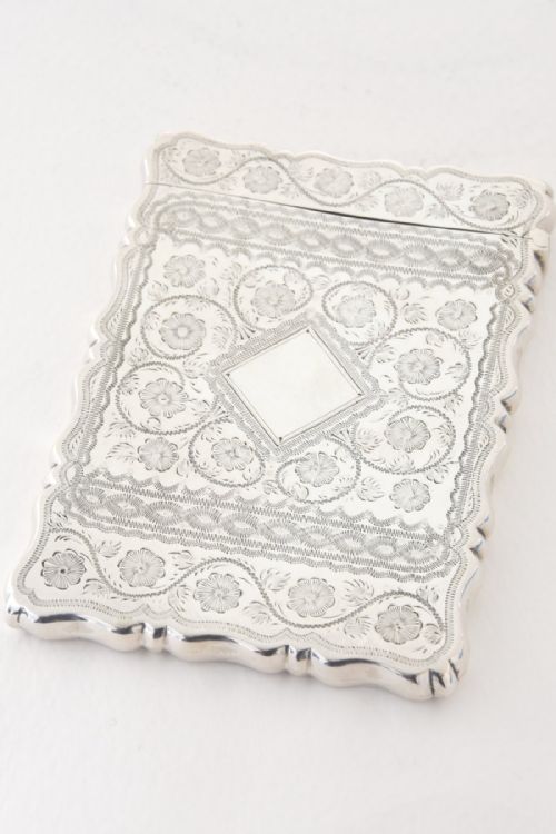 fig 1. Solid Silver Victorian Card Case 1894 - George Unite