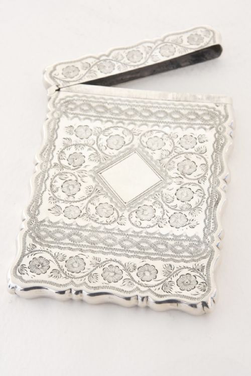 fig 2. Solid Silver Victorian Card Case 1894 - George Unite