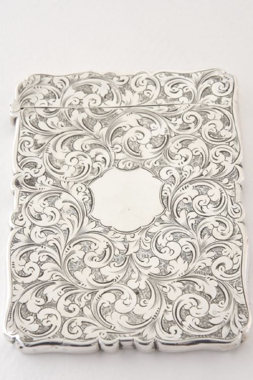 Solid Silver Victorian Card Case 1891