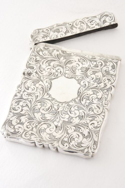 fig 1. Solid Silver Victorian Card Case 1891