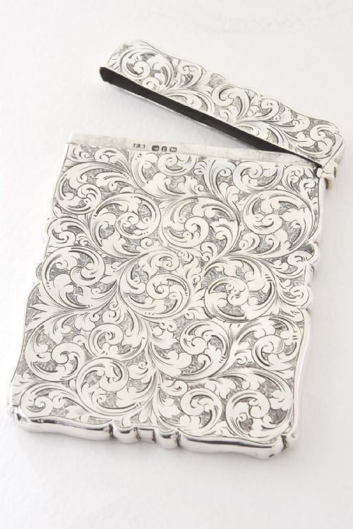 fig 4. Solid Silver Victorian Card Case 1891