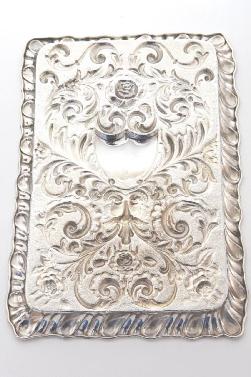 fig 1. Solid Silver Dressing Table Tray by Nathan & Hayes 1901