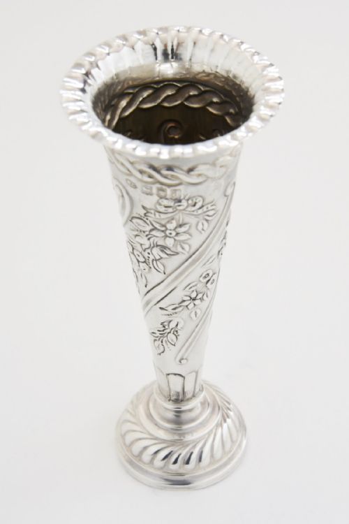 Victorian Solid Silver Vase - William Comyns -1896
