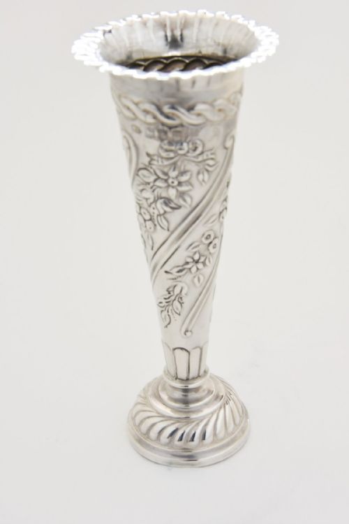 fig 1. Victorian Solid Silver Vase - William Comyns -1896