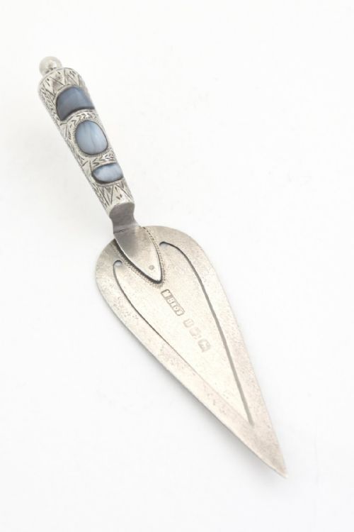 fig 1. Solid Silver Trowel Bookmark 1894