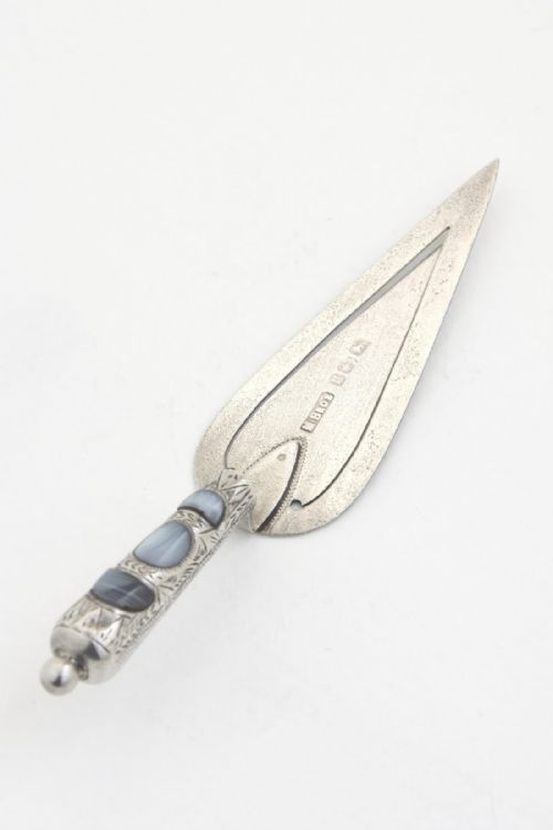 fig 2. Solid Silver Trowel Bookmark 1894
