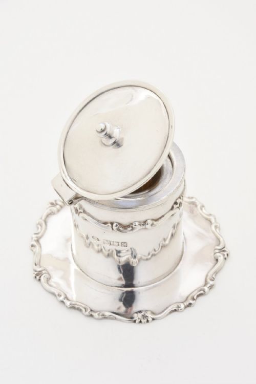 Rare William Comyns Silver Inkwell 1913
