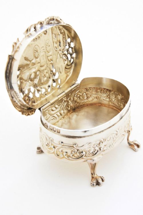 fig 3. Rare Edwardian Silver Potpourri Box by William Comyns 1904