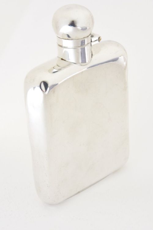 fig 1. Solid Silver Hip Flask 1923 - James Dixon & Sons