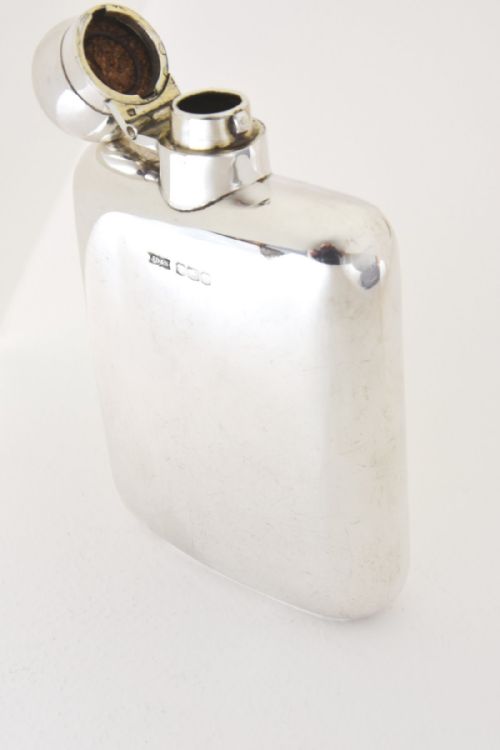 fig 2. Solid Silver Hip Flask 1923 - James Dixon & Sons