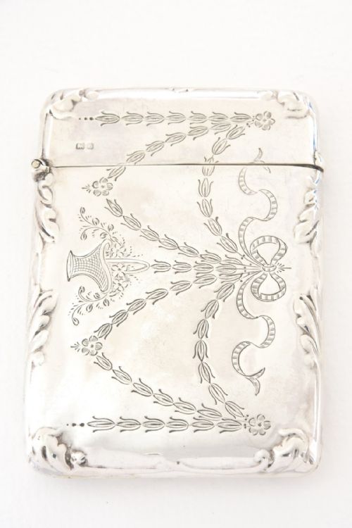 Rare Silver Art Deco Card Case 1914