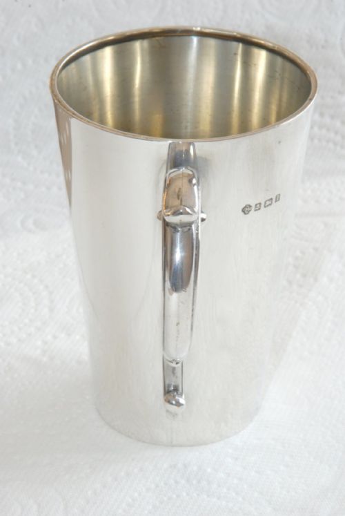 fig 1. Solid Silver Edwardian Half Pint Tankard 1910