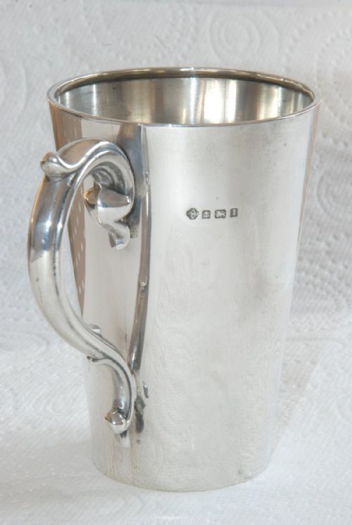 fig 2. Solid Silver Edwardian Half Pint Tankard 1910