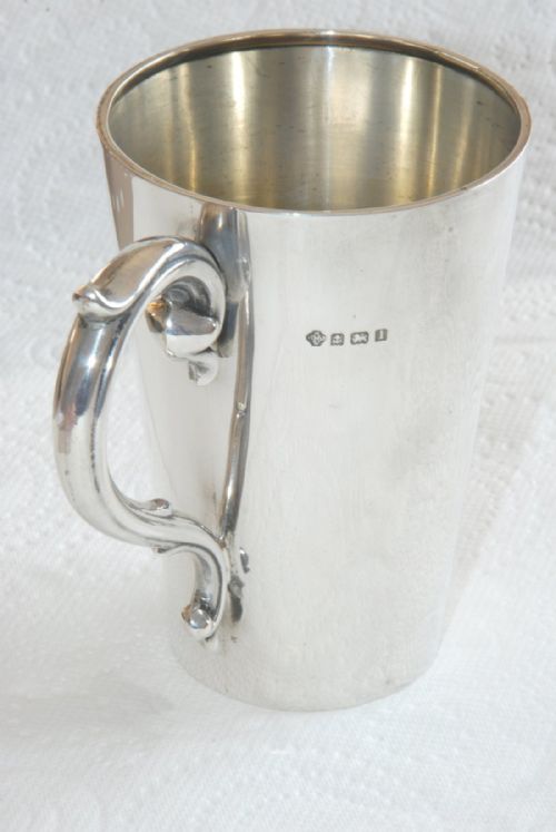 fig 3. Solid Silver Edwardian Half Pint Tankard 1910