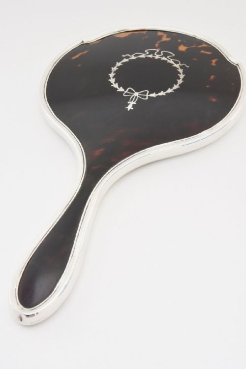 Silver & Faux Tortoiseshell Hand Mirror 1924