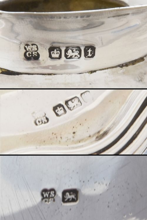 fig 2. Rare Silver Inkwell & Stand 1919