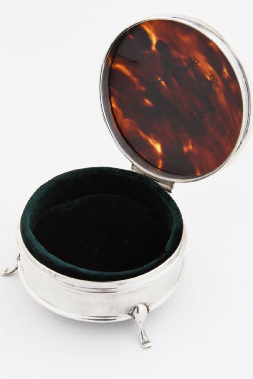 fig 2. Silver & Faux Tortoiseshell Trinket Box 1917