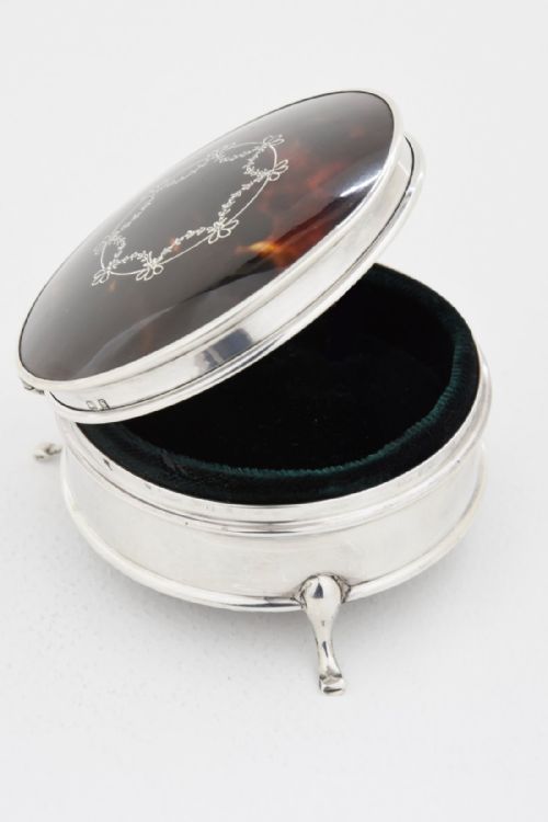 fig 3. Silver & Faux Tortoiseshell Trinket Box 1917
