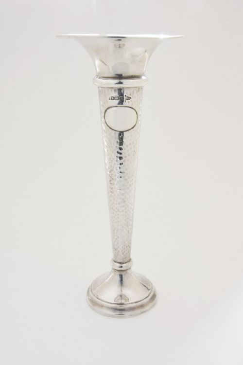 fig 2. Large Edwardian Silver Trumpet Vase 1906