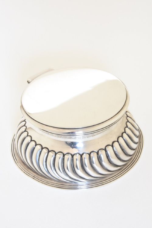 fig 1. Rare Late Victorian Silver & Glass Inkwell 1895