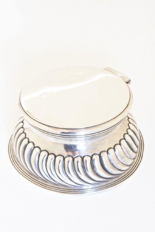 fig 3. Rare Late Victorian Silver & Glass Inkwell 1895