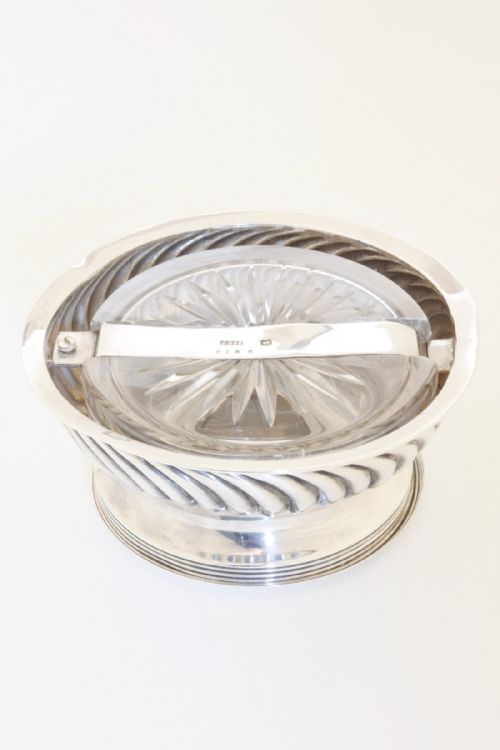 fig 4. Rare Late Victorian Silver & Glass Inkwell 1895