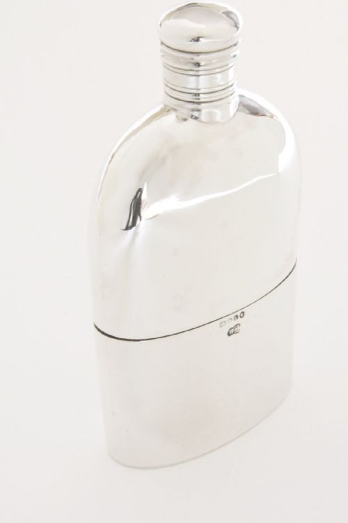 Superb Mid-victorian Silver Hip Flask 1864