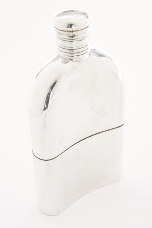 fig 1. Superb Mid-Victorian Silver Hip Flask 1864