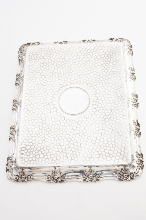 fig 1. Solid Silver Hammered Finish Tray 1909