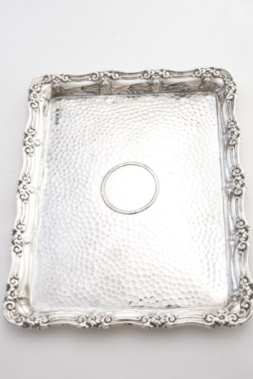 fig 2. Solid Silver Hammered Finish Tray 1909