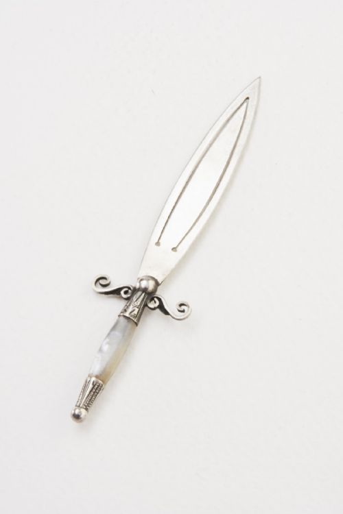 fig 1. Victorian Silver & Mother of Pearl Bookmark 1891