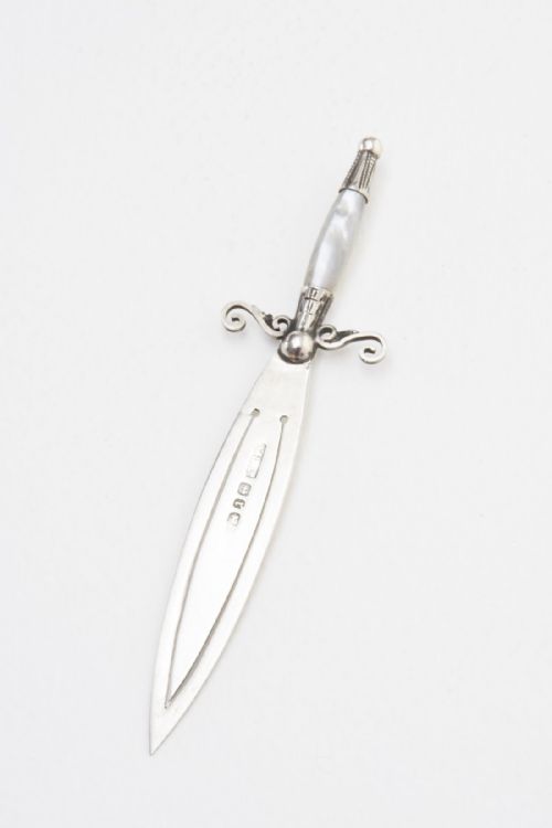 fig 2. Victorian Silver & Mother of Pearl Bookmark 1891
