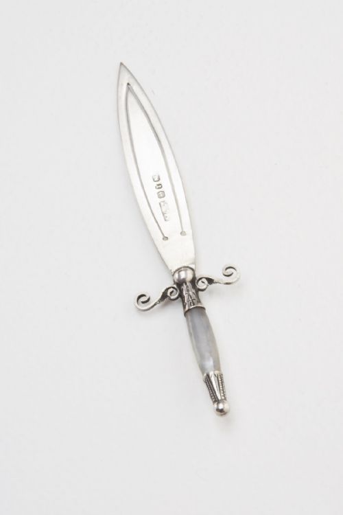fig 3. Victorian Silver & Mother of Pearl Bookmark 1891