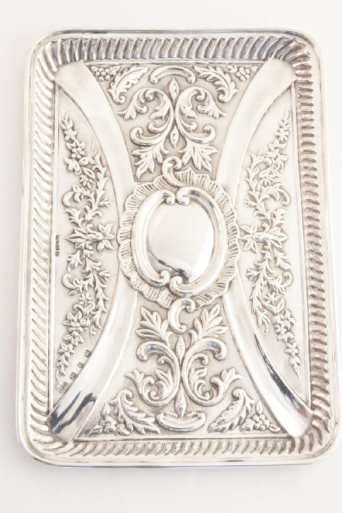 Victorian Art Nouveau Silver Tray 1897