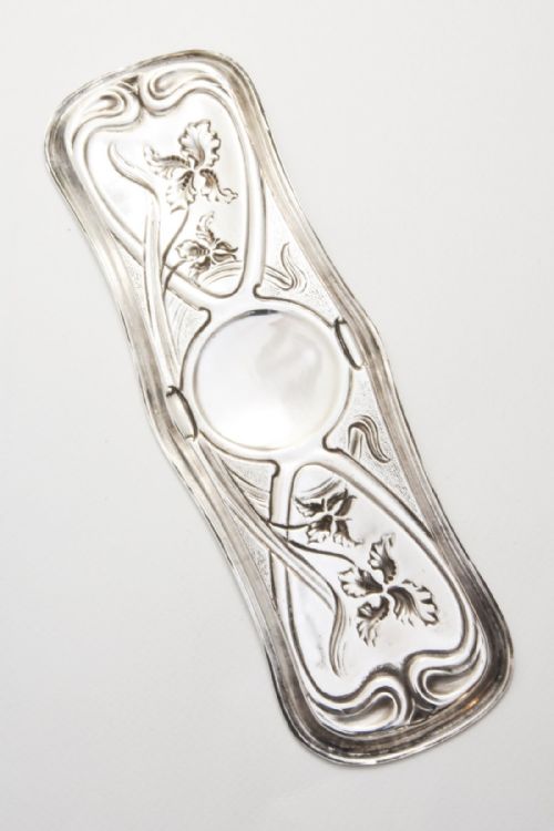 fig 1. Silver Art Nouveau Pen Tray - Chester 1902