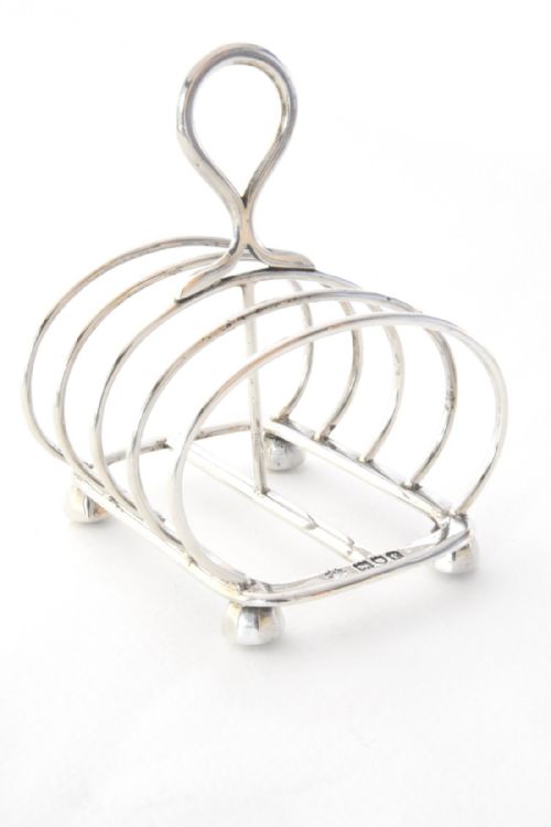 fig 1. Solid Silver Four Slice Toast Rack 1901