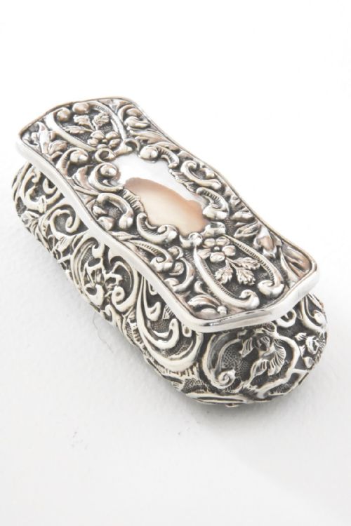 Victorian Solid Silver Snuff / Trinket Box 1901