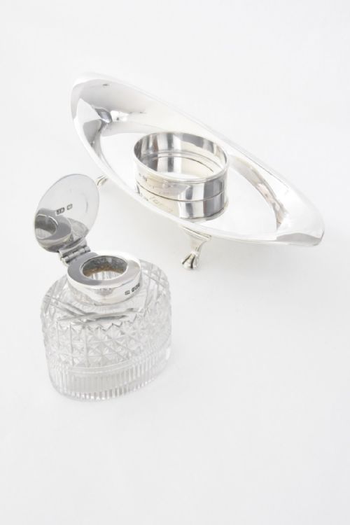 fig 2. Edwardian Silver Inkwell Stand 1905