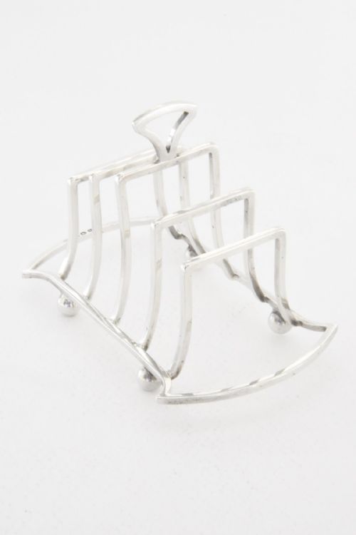 Art Deco Solid Silver Four Slice Toast Rack 1915