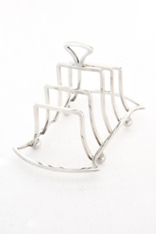 fig 1. Art Deco Solid Silver Four Slice Toast Rack 1915