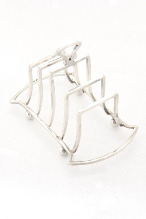 fig 2. Art Deco Solid Silver Four Slice Toast Rack 1915