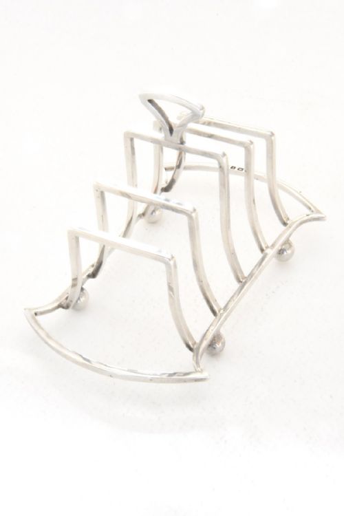 fig 3. Art Deco Solid Silver Four Slice Toast Rack 1915