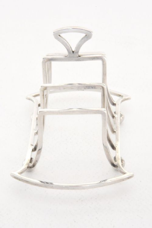 fig 5. Art Deco Solid Silver Four Slice Toast Rack 1915