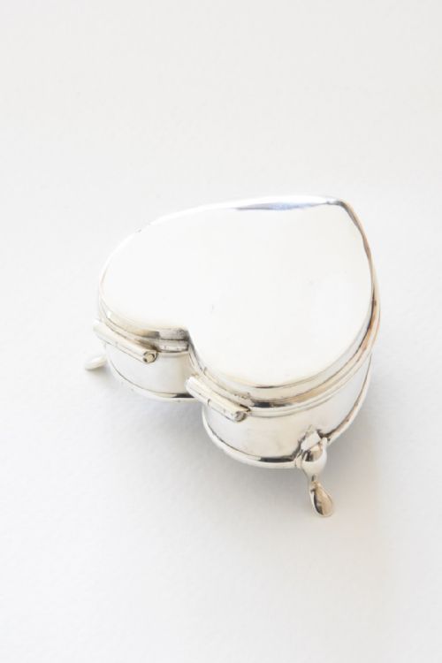 fig 2. Edwardian Solid Silver Heart-Shaped Trinket Box 1908