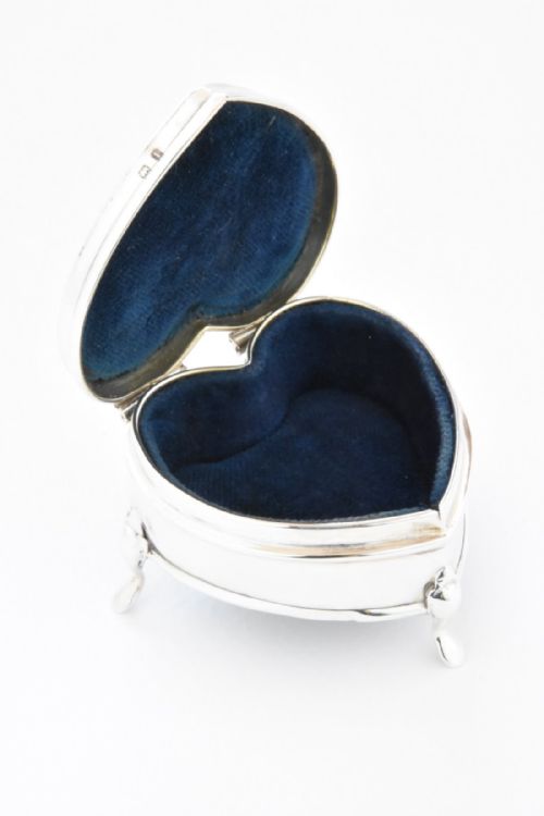 fig 3. Edwardian Solid Silver Heart-Shaped Trinket Box 1908