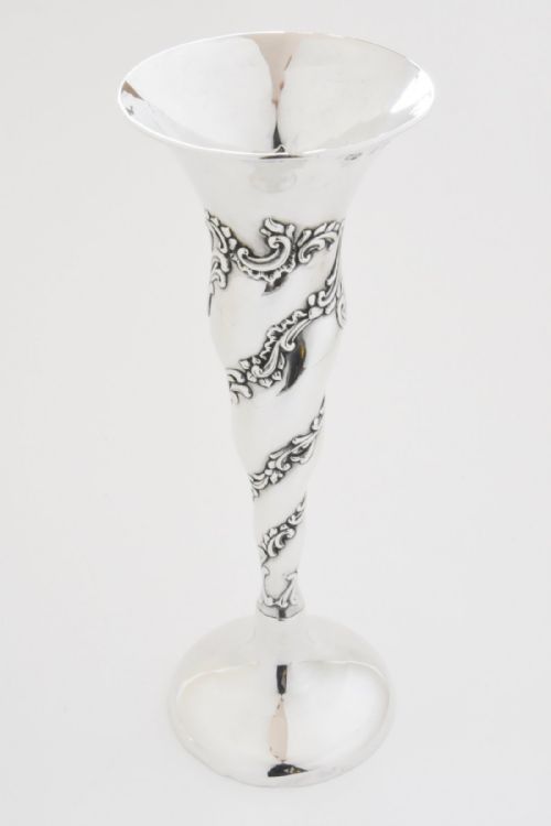 fig 1. Edwardian Solid Silver Embossed Vase 1903