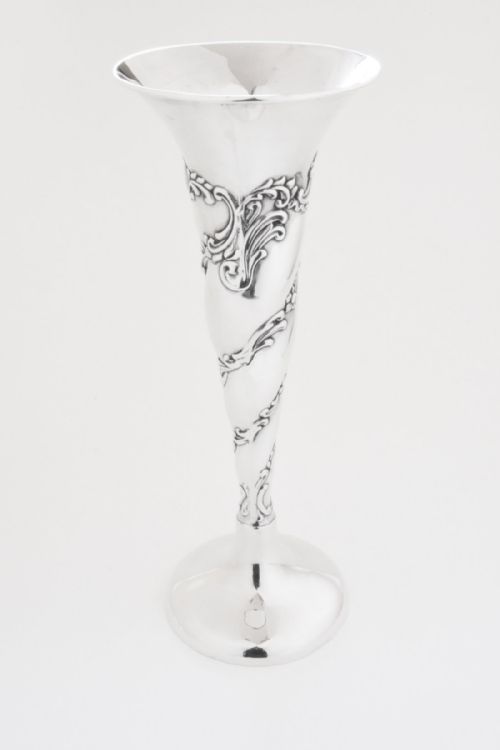 fig 2. Edwardian Solid Silver Embossed Vase 1903