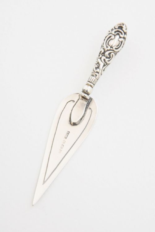 fig 1. Victorian Silver Trowel Bookmark 1900